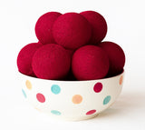 All Red Cotton Ball 5cm Ball - 2 Metre Battery Powered -  fairy party room lights xmas decor