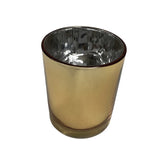 Gold Glass Holder for Votive or TeaLight Candle - Golden Anniversary Xmas Wedding PartyDecor