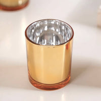 Gold Glass Holder for Votive or TeaLight Candle - Golden Anniversary Xmas Wedding PartyDecor