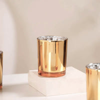 Gold Glass Holder for Votive or TeaLight Candle - Golden Anniversary Xmas Wedding PartyDecor