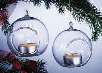 15cm LARGE Hanging Clear Glass Candle/Plant Holder - Ball Sphere - Terrarium Succulent Holder