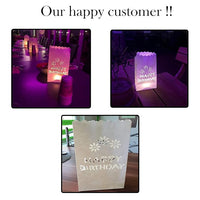 Happy Birthday White Tealight Candle Lantern Paper Party Safe Bag - 10 Pack