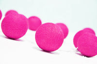 Hot Pink Cotton Ball 5cm - Mains Power- 5m with 30 LED Bulb fairy light string Bedroom Night Light Decor Girls Party