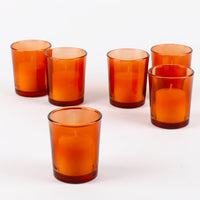Orange Shot Glass Tealight Votive  Candle Holder - 6.5cm High - Party Decoration Homeware