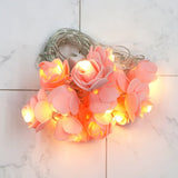 Pink roses table decoration or centrepiece - 5 Metre Long battery powered string fairy lights