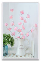 Pink Roses bunch of flowers on stems - battery powered table centrepiece fairy lights - Medium