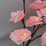 Pink Roses bunch of flowers on stems - battery powered table centrepiece fairy lights - Medium