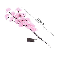 Pink Roses bunch of flowers on stems - battery powered table centrepiece fairy lights - Medium
