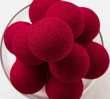 Red Cotton Ball Decorative Party Wedding LED Lights - 10 metre long with 100 bulb/balls Xmas decor