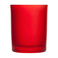 Red Frosted Glass Tea Light Candle Holder - Xmas Party Centrepiece Day Decor - 6.5cm high