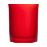 Red Frosted Glass Tea Light Candle Holder - Xmas Party Centrepiece Day Decor - 6.5cm high