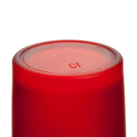 Red Frosted Glass Tea Light Candle Holder - Xmas Party Centrepiece Day Decor - 6.5cm high
