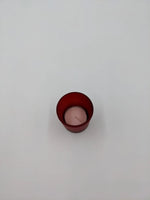 Red Frosted Glass Tea Light Candle Holder - Xmas Party Centrepiece Day Decor - 6.5cm high