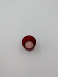 Red Frosted Glass Tea Light Candle Holder - Xmas Party Centrepiece Day Decor - 6.5cm high