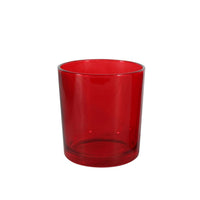 Red Frosted Glass Tea Light Candle Holder - Xmas Party Centrepiece Day Decor - 6.5cm high