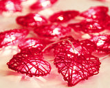 Red Heart Rattan Decorative Party Wedding LED Lights - 10 metre long with 100 bulb/hearts