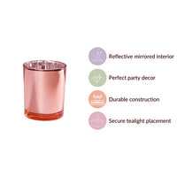 Rose Gold Glass Holder for Votive or TeaLight Candle - Golden Anniversary Decor