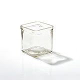 Square Clear Glass Tea Light Candle Holder - Large 7.5cm cube - Succulent Plant Holder - Party Decoration Homeware