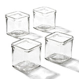 Square Clear Glass Tea Light Candle Holder - Large 7.5cm cube - Succulent Plant Holder - Party Decoration Homeware
