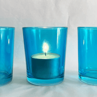 Turquoise Aqua Shot Glass Tealight Votive  Candle Holder - 6.5cm High - Party Decoration Homeware
