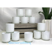 Pure White Glass Holder for Votive or Tea Light Candles - Wedding Table Decor