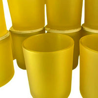 Yellow Frosted Glass Tea Light Votive Cup Candle Holder - 6cm x 5cm