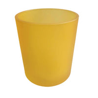 Yellow Frosted Glass Tea Light Votive Cup Candle Holder - 6cm x 5cm