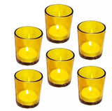 Yellow Shot Glass Tealight Votive Candle Holder - 6.5cm High - Party Decoration Homeware
