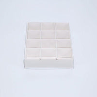 12 Cavity Chocolate White Product Presentation Gift Box - 16x12x3cm - White with Clear Lid - Retail Product Show case