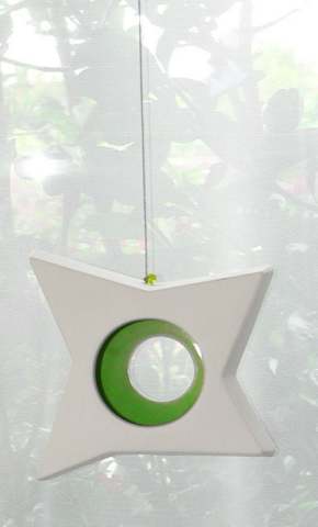 Hanging Candle Holder- Star - Outdoor/Indoor - Green