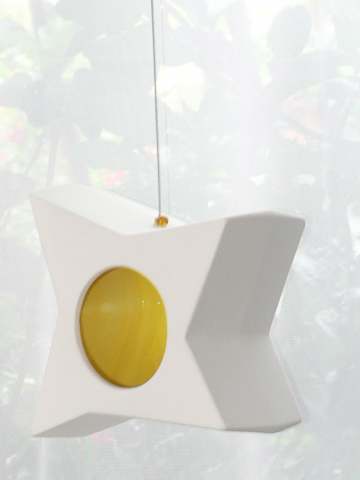 Hanging Candle Holder- Star - Outdoor/Indoor - Yellow