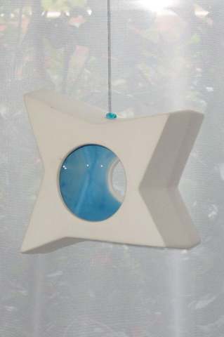 Hanging Candle Holder- Star - Outdoor/Indoor - Blue