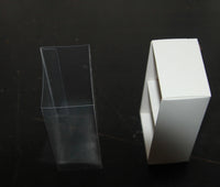 2 Cavity Chocolate White Product Presentation Gift Box - 8x4x3cm deep - White with Clear Lid - Retail Product Show case