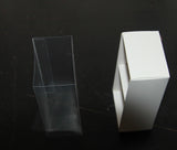 2 Cavity Chocolate White Product Presentation Gift Box - 8x4x3cm deep - White with Clear Lid - Retail Product Show case