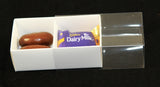 2 Cavity Chocolate White Product Presentation Gift Box - 8x4x3cm deep - White with Clear Lid - Retail Product Show case