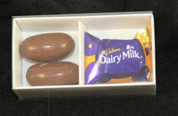 2 Cavity Chocolate White Product Presentation Gift Box - 8x4x3cm deep - White with Clear Lid - Retail Product Show case
