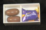 2 Cavity Chocolate White Product Presentation Gift Box - 8x4x3cm deep - White with Clear Lid - Retail Product Show case