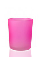 Pink Frosted Shot Glass Tea Light Candle Holder