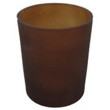 Chocolate Brown Frosted Glass Tea Light Shot Glass Candle Holder - 6.5cm tall