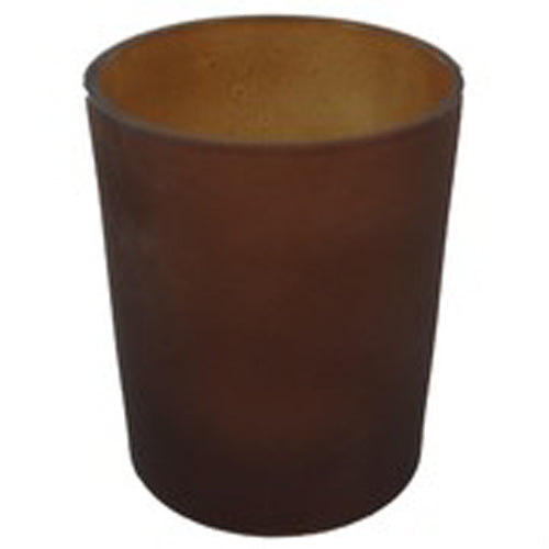 Brown Frosted Glass Tea Light Shot Glass Candle Holder - 6.5cm tall