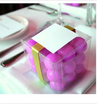 Clear Plastic PVC 8cm Cube Gift Box - Bomboniere Box