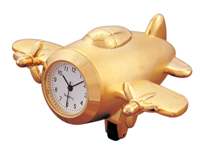 Desk Top Novelty Gold Airplane Clock - Father day gift present xmas birthday award