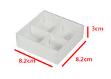 4 Cavity Chocolate White Product Presentation Gift Box - 8x8x3cm deep - White with Clear Lid - Retail Product Show case