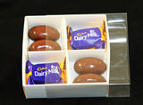 4 Cavity Chocolate White Product Presentation Gift Box - 8x8x3cm deep - White with Clear Lid - Retail Product Show case