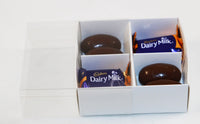 4 Cavity Chocolate White Product Presentation Gift Box - 8x8x3cm deep - White with Clear Lid - Retail Product Show case