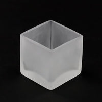 Square Frosted Glass Tea Light Candle Holder - 5cm cube