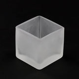 Square Frosted Glass Tea Light Candle Holder - 5cm cube