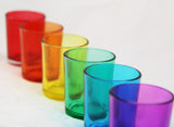 Rainbow 6 Shot Glass Tealight Holder Pack - Mardis Gras Wedding Event