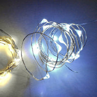 Micro LED lights artic white bulbs - battery powered table centrepiece fairy lights - Medium
