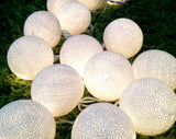 White Cotton Ball 5cm - Mains Power- LED Bulb fairy lights